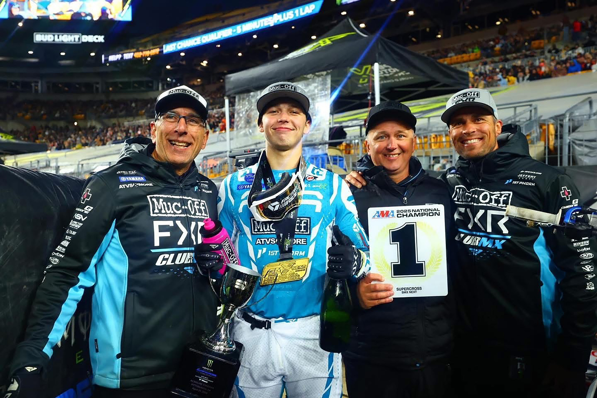 The American Motorcyclist Association is pleased to recognize Alexander Fedortsov, a member of Muc-OffFXRClubMX Yamaha, for his victory at the 2025 SMX Next — Supercross AMA National Championship on April 26 in Pittsburgh, Pennsylvania. Congratulations to Fedortsov on his impressive achievement