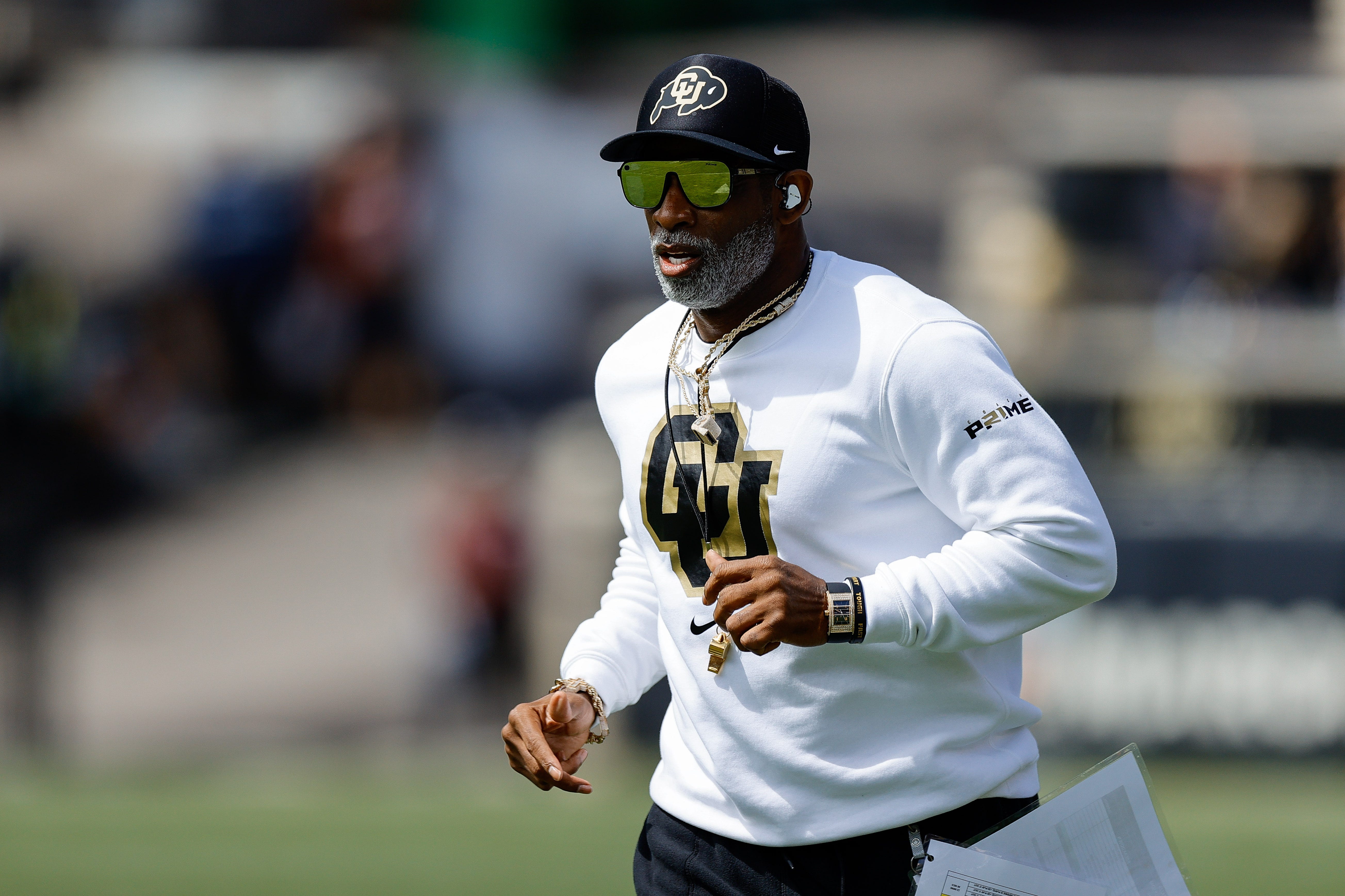 Deion Sanders son gave an update on his fathers well-being during a visit in Texas with Heisman Trophy winner Travis Hunter
